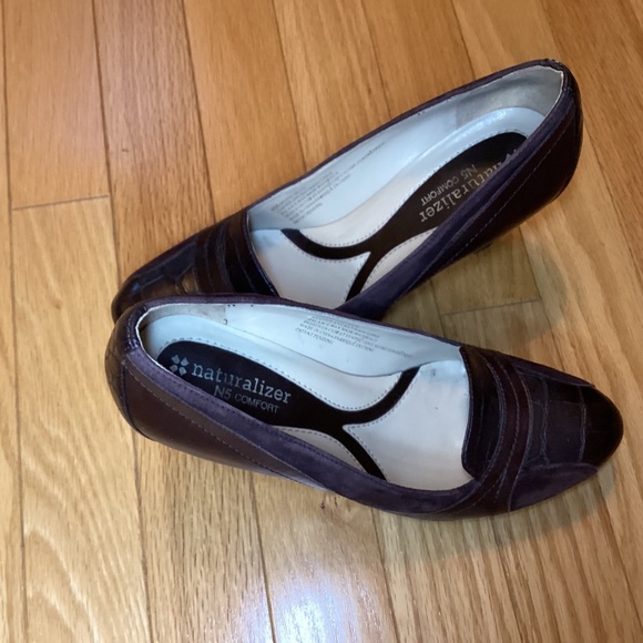 Naturalizer Leather Chocolate Brown Platform Heels, fit 6.5-7 - Picture 4 of 15